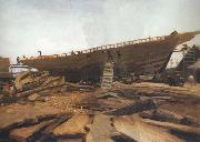 Winslow Homer Shipbuilding at Gloucester (mk44) oil painting picture wholesale